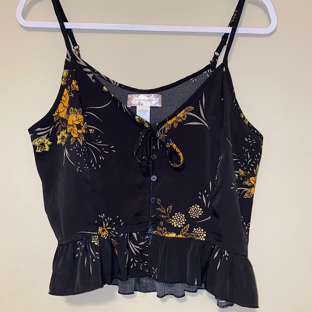 Band of Gypsies cropped spaghetti strap blouse